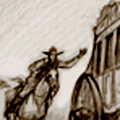 Runaway stagecoach storyboard for a television commercial