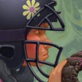 Illustration of young softball catcher